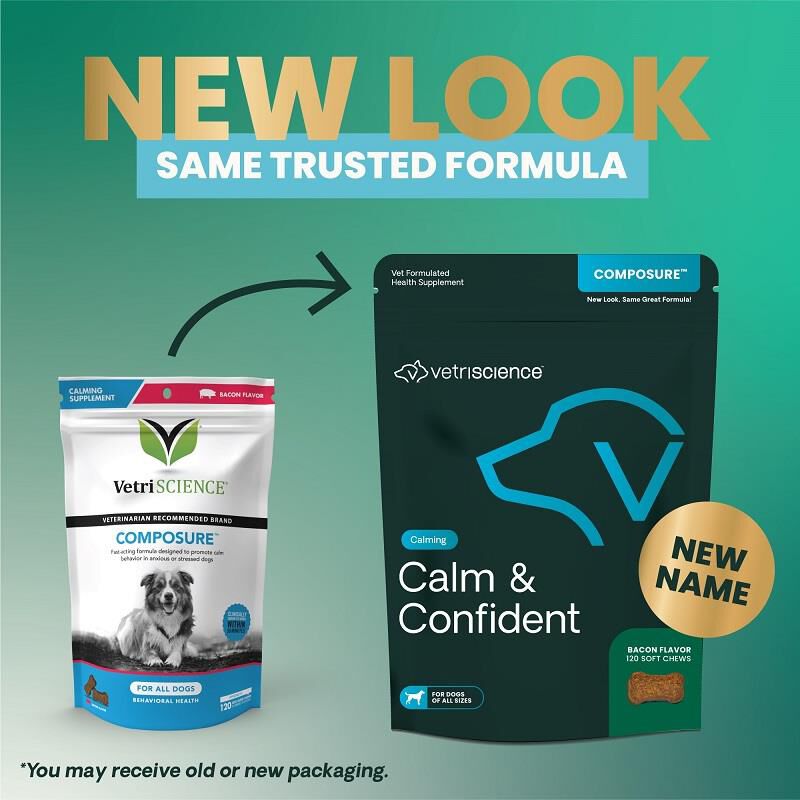VetriScience Composure Calming Calm & Confident Supplement for Dogs, 120 Soft Chews