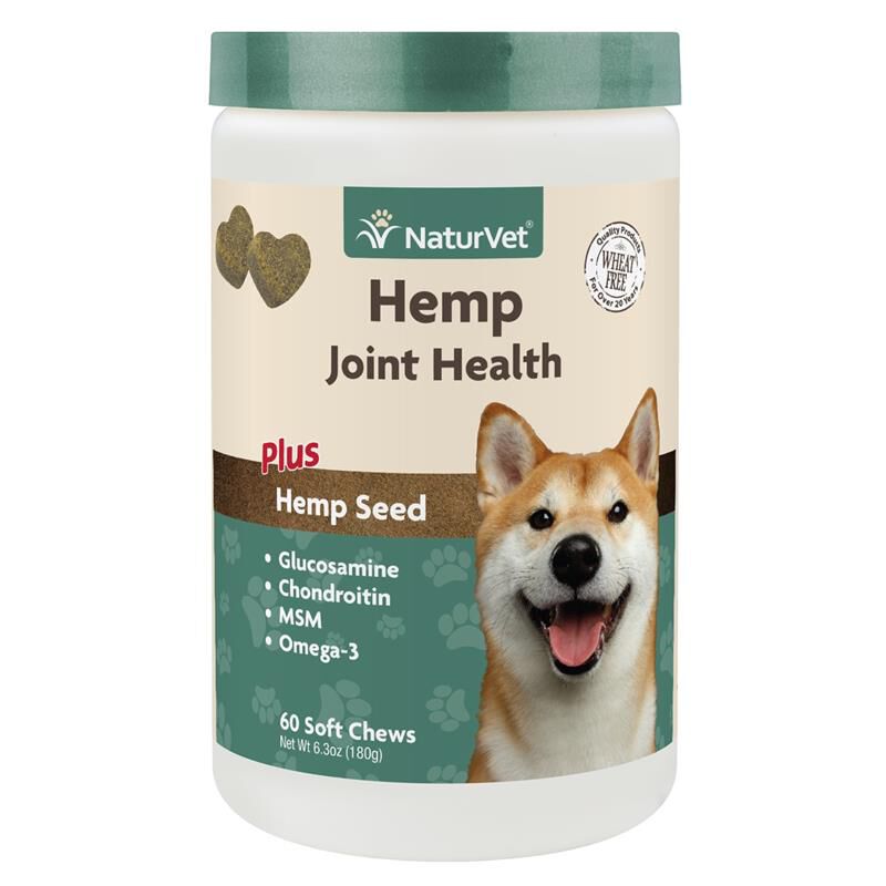 NaturVet Hemp Joint Health Plus Hemp Seed Soft Chews for Dogs