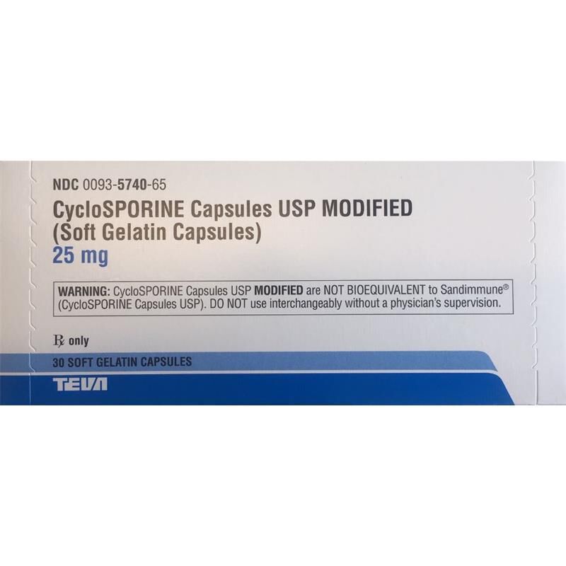 Cyclosporine (modified) 25mg 30 Caps
