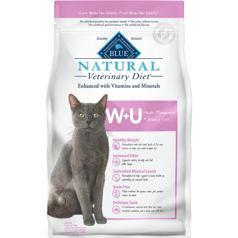 Blue Buffalo Natural Veterinary Diet W+U Weight Management + Urinary Care Cat Food
