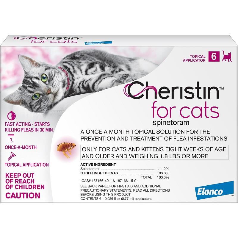 Elanco Animal Health Cheristin for Cats for Fleas, 6 Monthly Doses