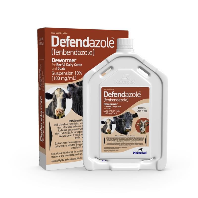 Defendazole (fenbendazole) Suspension 10% Dewormer for Beef & Dairy Cattle and Goats, 1 Liter