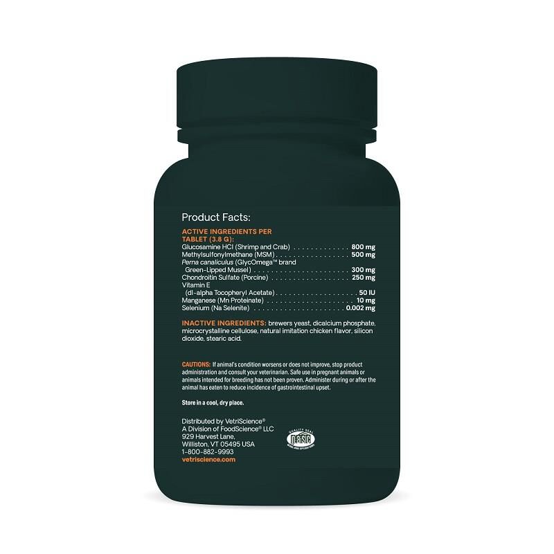 VetriScience Ultimate Strength Healthy Hip & Joint Glyco-Flex Plus Chew Tabs for Dogs, 120 Ct.