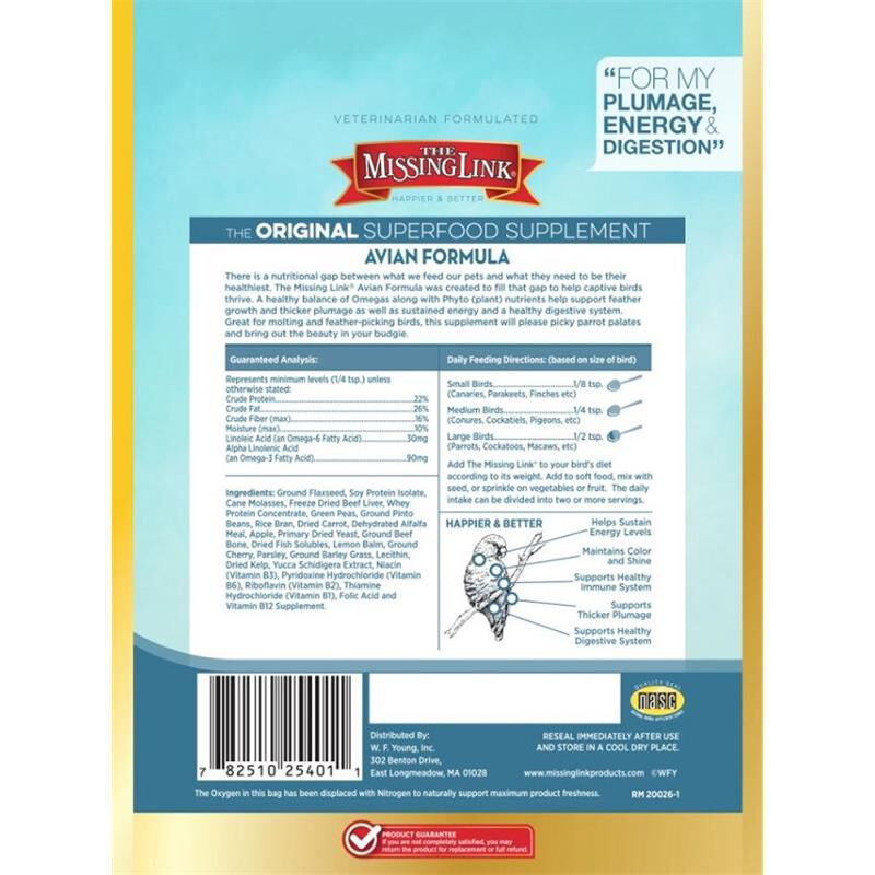 The Missing Link Original Ultimate Avian Powder Supplement, 3.5 oz.