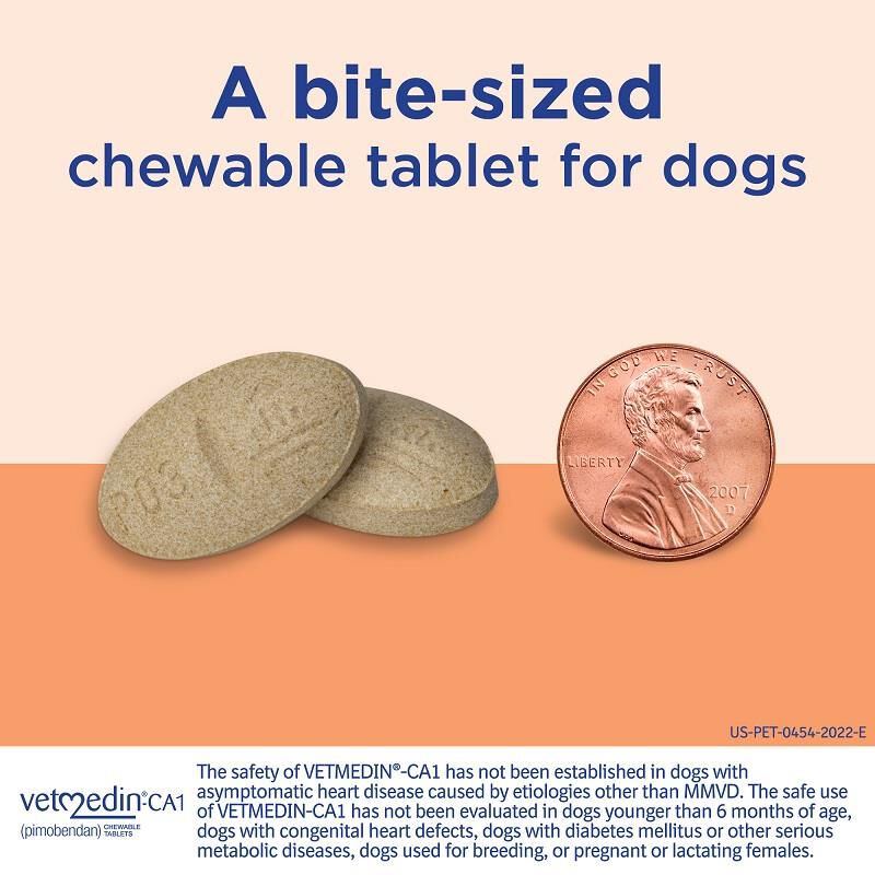 Vetmedin-CA1 (pimobendan) Chewable Tablets for Dogs 5 mg, 50 Ct.