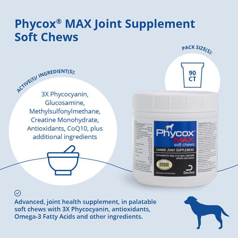 Dechra Pharmaceuticals Phycox Max for Dogs with Joint Issues, 90 Soft Chews