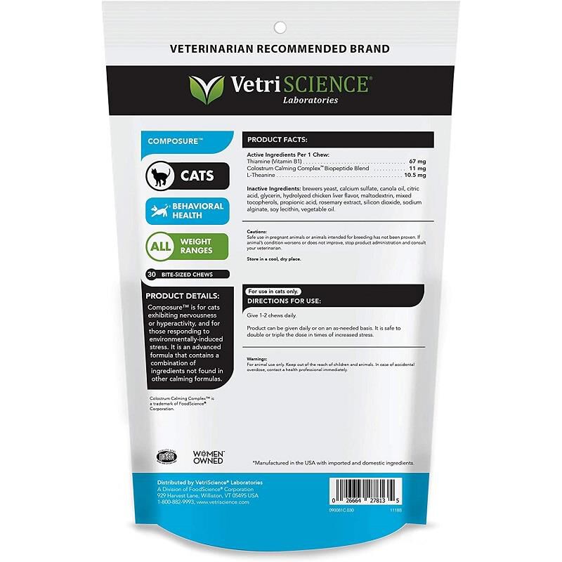 VetriScience Composure Feline, 30 Bite-Sized Chews
