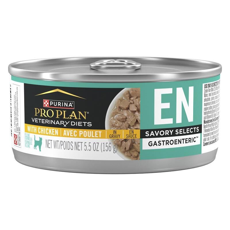 Purina Pro Plan Veterinary Diets EN Gastroenteric Savory Selects with Chicken in Sauce Wet Cat Food, 24 x 5.5 oz cans