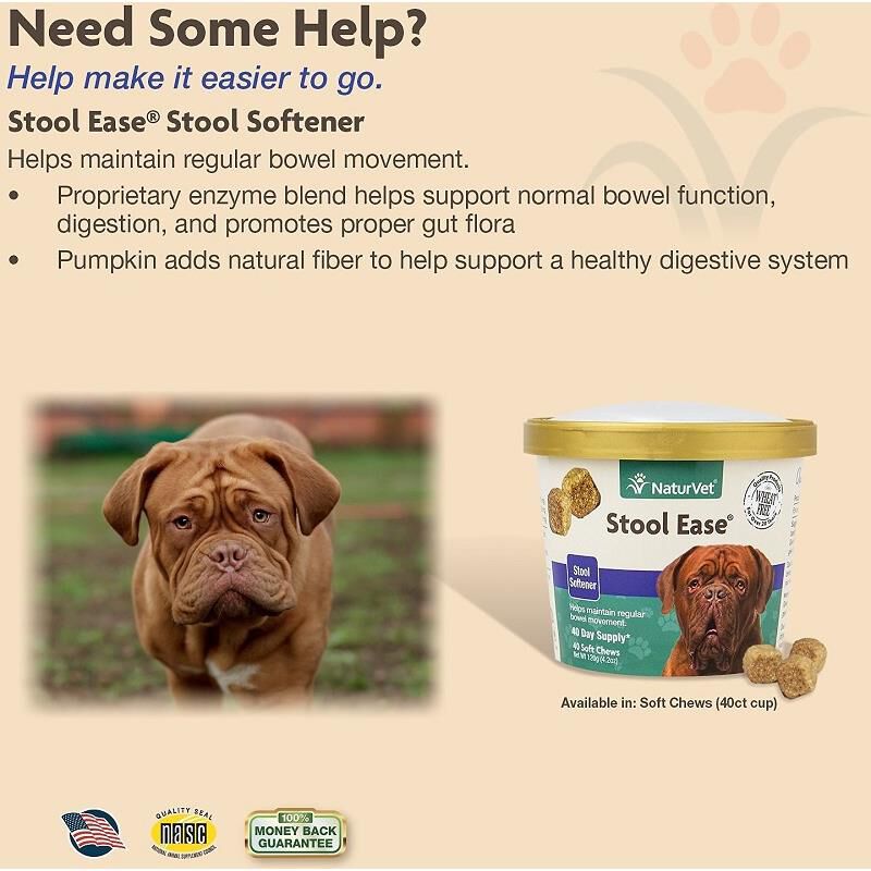 NaturVet Stool Ease for Dogs, 40 Soft Chews