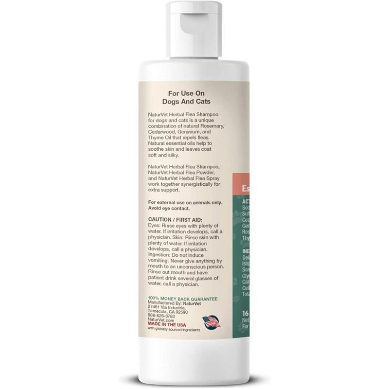 NaturVet Herbal Flea Shampoo, 16 oz
