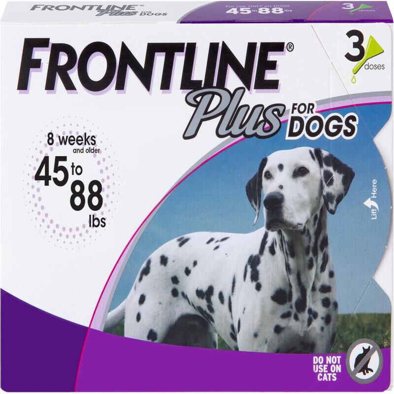 Frontline Plus for Dogs 45 - 88 lbs 3 Month Supply Purple