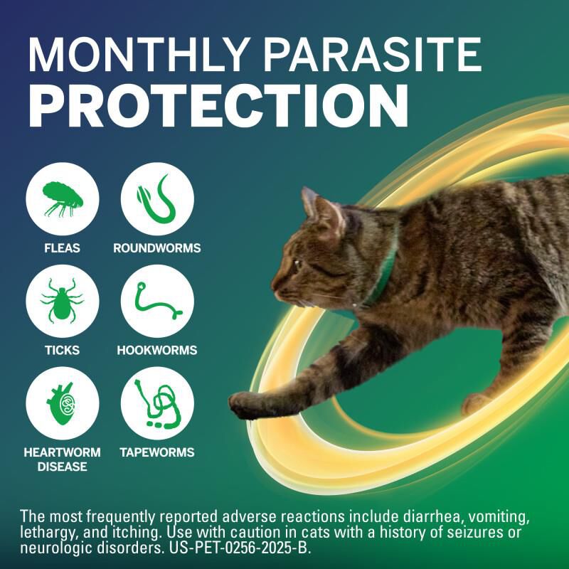 NexGard COMBO Flea, Tick & Heartworm Protection for Cats 1.8 lbs - 5.5 lbs Purple, 6 Month Supply