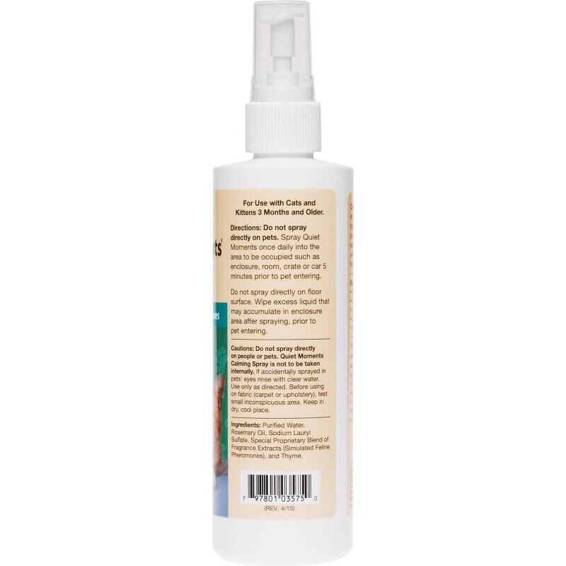 NaturVet Quiet Moments Herbal Calming Spray for Cats, 8 oz