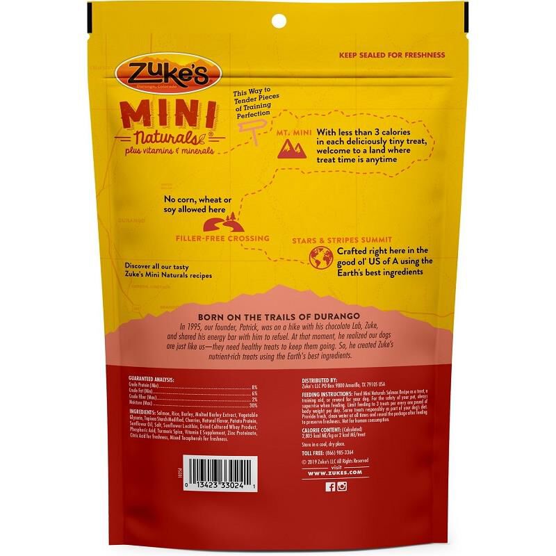 Zuke's Mini Naturals Salmon Recipe Dog Treats 16 oz