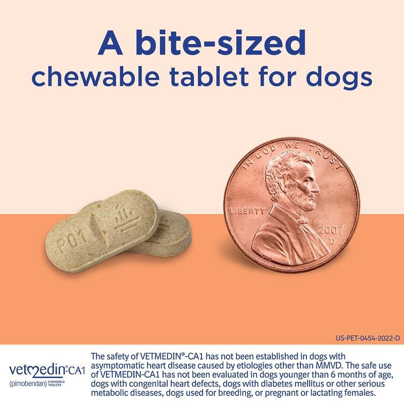 Vetmedin-CA1 (pimobendan) Chewable Tablets for Dogs 1.25 mg, 50 Ct.