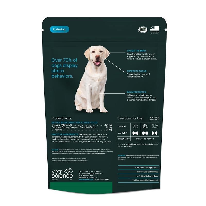 VetriScience Composure Calming Calm & Confident Supplement for Dogs, 120 Soft Chews Bacon Flavor