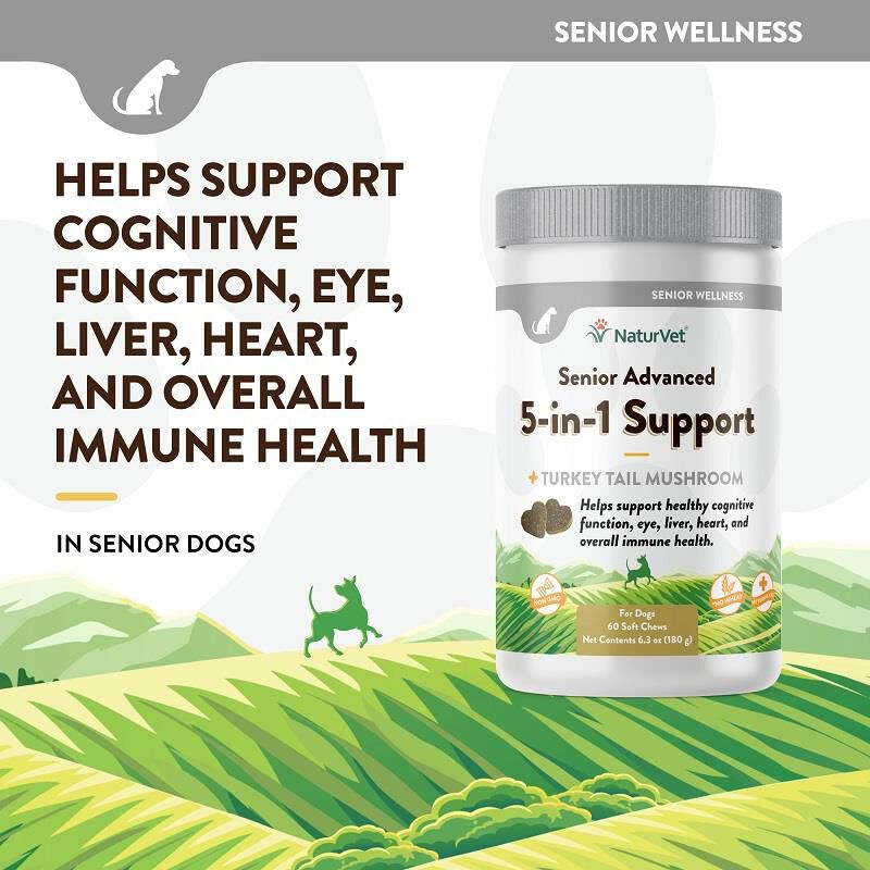 NaturVet Senior Advanced 5-in-1 Support Soft Chews for Dogs