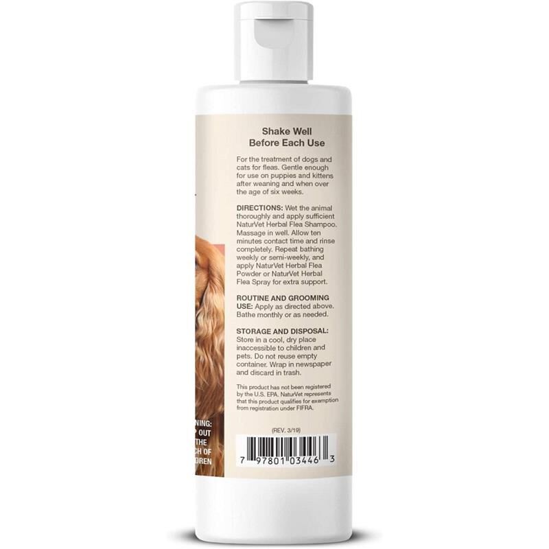 NaturVet Herbal Flea Shampoo, 16 oz