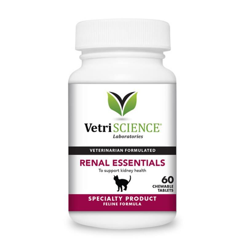 VetriScience Kidney Health Renal Essentials For Cats, 60 Chew Tabs