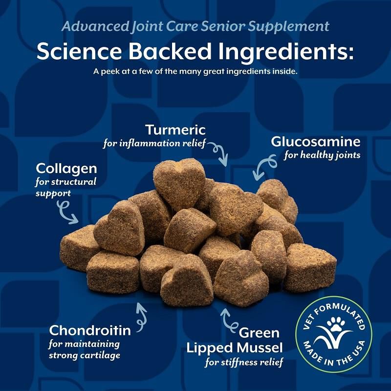 NaturVet Senior Advanced Joint Health Supplement Soft Chews for Dogs